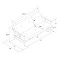 thumbnail image 3 of Harlow Full Metal Arm Futon with 6” Thermobonded High Density Polyester Fill Futon Mattress, 3 of 9