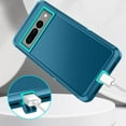 thumbnail image 5 of Compatible with Google Pixel 7 Pro Case,3-Layer Military Grade Drop Protection Anti-Slip Bumper Rugged Shockproof Dustproof Protection Phone Case,Green Teal, 5 of 7