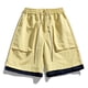 thumbnail image 1 of pstuiky Pantalones cortos para hombre, Pantalones cortos casuales cómodos de moda para hombre, de color liso, con cintura elástica regular, para playa Pantalones cortos cargo, 1 of 4