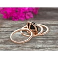 thumbnail image 4 of Trio Set 3.05 Carat Cushion Cut Black Diamond Moissanite Wedding Set Engagement Ring Bridal Ring Anniversary Ring On 10k Rose Gold Halo Glaring Staggering, 4 of 5