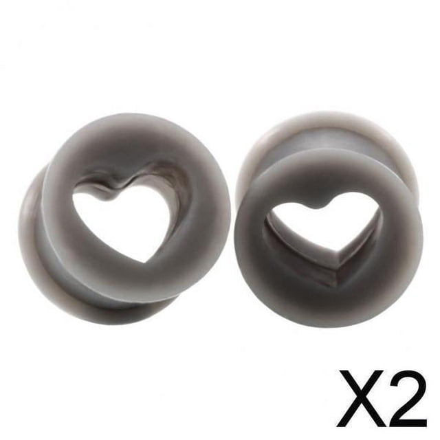 2x Dilatadores de Silicona para Los Oídos, Dilatadores Doble Acampanados, Juego de Joyas de , 8 Mm, Gris 2 piezas