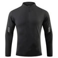 thumbnail image 4 of Fashion YLSDY Cycling Jersey Men Long Sleeve Half Zipper Road Bike Shirts Crewneck Moisture Wicking Breathable Quick Dry Active Wear Black XXXL, 4 of 4