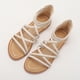 thumbnail image 5 of Sandalias de gladiador para mujer, sandalias planas con tiras y cremallera trasera para fiestas y vacaciones, 5 of 9