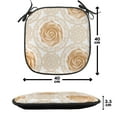 thumbnail image 4 of Flower Chair Seating Cushion Set of 2, Vintage Rose Pattern Baroque Inspired Dated Royal Circle Ornate Motifs Print, Seat Pads with Anti-slip Backing, 16"x16", Pale Brown White, by Ambesonne, 4 of 7