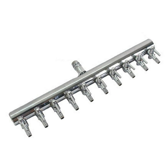 SharkTRUE Aquarium Airflow Control Lever Valve, Aquarium Splitter Pump Accessories, Stainless Steel Distributor, Multi Port T Shaped Duct Regulator, Connector, Hose