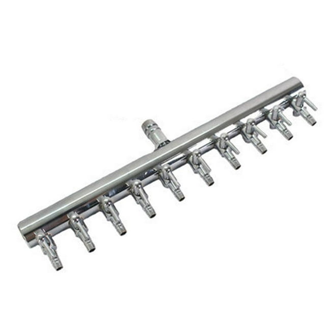 Valve de Levier de Contrôle Aquarium, Accessoires de Pompe de Séparateur de Réservoir de Poissons, Collecteurs de Réservoir de Poissons en Acier Inoxydable Régulateur de Ligne en T Multi-Port Connecteur Tuyau de Tuyauterie Aérienne