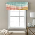 thumbnail image 3 of Abstract Beach Valance Curtain for Windows Watercolor Teal Pink Brown Gradient Landscape Rod Pocket Curtain Valances Short Window Treatments Panels for Kitchen Bathroom Laundry Basement 60 x 14 Inch, 3 of 9