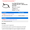 thumbnail image 2 of Front Right ABS Speed Sensor - Compatible with 1997 - 2000 Mercedes-Benz C230 1998 1999, 2 of 2