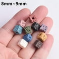 thumbnail image 4 of U8MO 10pcs Cube 8mm 10mm Colorful Lava Stone Loose Beads for Jewelry Making DIY-Brown-10~11mm, 4 of 5