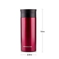 thumbnail image 6 of Ovente Stainless Steel Vacuum Insulated Coffee Water Mug, 12 oz Portable Double Wall Handheld Tumbler with Tea Infuser, BPA-Free Spill Proof Travel Friendly for Hot Cold Beverage, Red MSA12R, 6 of 9