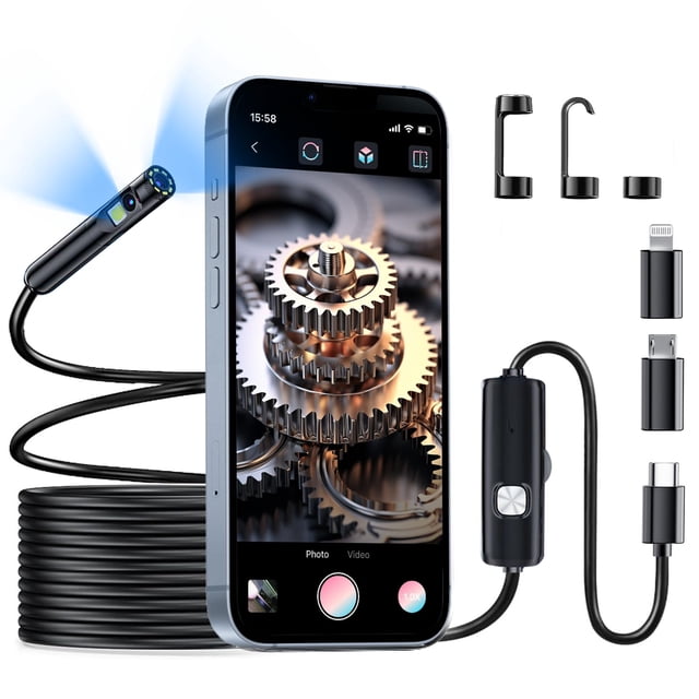 Cámara de inspección HD Borescope TLMUSE 1920P para Android/iPhone