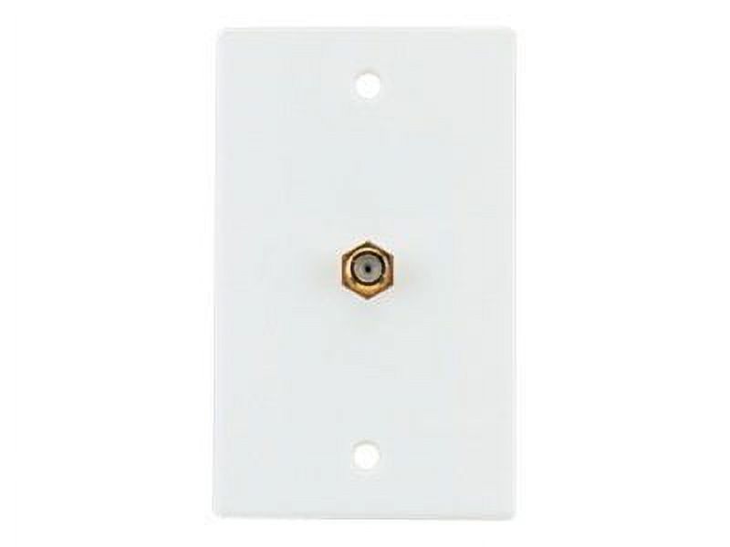 RCA Koaxial-Wandplatte Weiß – Einzelanschluss Mit Vergoldetem F-Stecker Für RG6/RG59 Kabel
