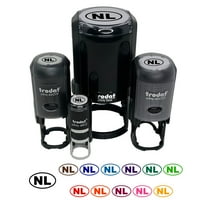 Netherlands NL Self-Inking Rubber Stamp Ink Stamper - Black Ink - Mini 1/2 Inch