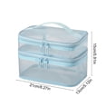 thumbnail image 3 of WeDecorBay Two Layered Makeup Storage Bag Nylon Large Capacity Portable Toiletries Organizer Travel Accessories Foldable Design Transparent Mesh Handbag Blue,Free Size, 3 of 6
