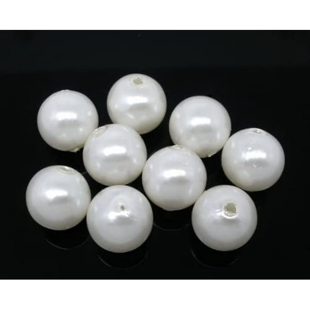 200 White Acrylic Imitation Pearl Bead 12mm Craft Pearls 1.7mm Hole