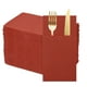 thumbnail image 1 of 100 Pcs Servilletas Desechables con Sensación de Lino y Bolsillos para Cubiertos Incorporados, Servilletas de Papel para Cuchillo y Tenedor Rojo Ladrillo, 1 of 6