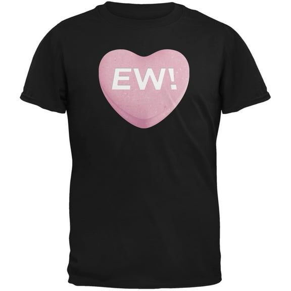 Ew Candy Heart Black Adult T-Shirt - Medium