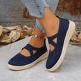 thumbnail image 6 of Domzle Orthopedic Shoes for Women Wide Width Breathable Knit Slip On Walking Sneakers with Arch Support Comfortable Lightweight Non Slip Casual Work Shoes Blue 42, 6 of 8