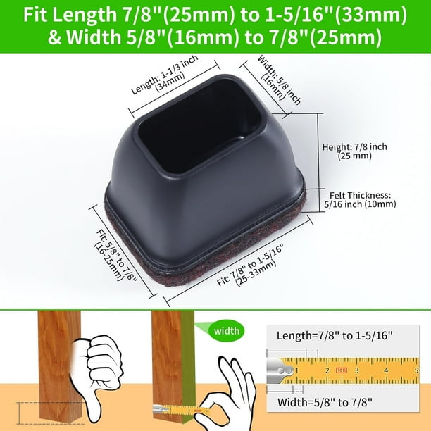 Chair leg caps rectangular sale