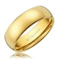 thumbnail image 2 of Mens Wedding Band in Titanium 8MM Ring 14K Gold-Plated with Polished Finish, 2 of 2