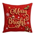 thumbnail image 2 of MYUNNIL Christmas Decorative Throw Pillow Covers, 18 x 18" Farmhouse Red Double Sided Embroidered Christmas Themed Linen Cushion Case for Sofa Bedroom Office Decor, 2 of 5