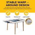 thumbnail image 4 of Blue Grey Fall Table Cloths for 5 Foot Rectangle Tables, Vintage Thanksgiving Botanical Patio Waterproof Elastic Fitted Tablecloths, Washable Rectangular Table Cover for Camping, 4 of 8