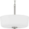 thumbnail image 3 of Progress Lighting Tobin Collection 2-Light Semi-Flush Convertible Ceiling Light in Black Finish with Etched White Glass Shade, 3 of 11