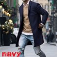 thumbnail image 3 of TheFound Men Wool Coat Winter Trench Coat Outwear Overcoat Long Sleeve Button Up Jacket, 3 of 9