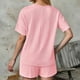 thumbnail image 4 of Conjunto de 2 piezas para mujer: top de cuello redondo y manga corta y pantalones cortos holgados, 4 of 7