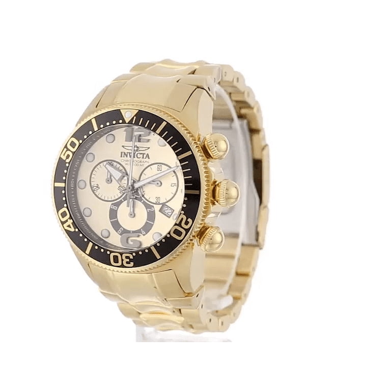 Men's 14204 Large Lupah Chronograph Gold Dial 18k Gold Ion-Plated