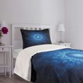 thumbnail image 3 of Ambesonne Dark Blue Quilted Bedspread Set 2 Pcs, Space Mandala Art, Twin Size, Blue, 3 of 5