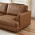 thumbnail image 7 of Griffith Upholstered Left-Facing Leather Sectional Sofa in Cognac Tan, 7 of 7