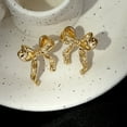 thumbnail image 4 of Pendientes de arco, Pendientes de arco de oro Pendientes de arco de arco, Joyas de arco para mujeres, Pendientes de arco Regalo de oro para mujeres., 4 of 5