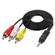 thumbnail image 1 of 3.5 mm to RCA AV Camcorder Video Cable,3.5mm 18 TRRS Male to 3 RCA Male Plug Adapter Cord for TV,Smartphones,MP3, 5ft, 1 of 5