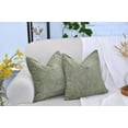 thumbnail image 5 of 24x24 pillow covers Olive Green Set of 2, Textured Chenille Large Square Cushion Covers / Pillow Shams, Oversized Soft Pillowcases For Sofa Throw Pillows, 5 of 8