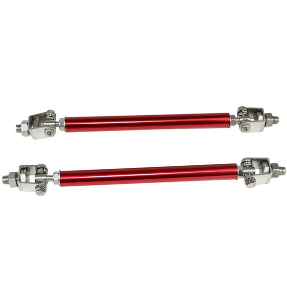 Ikon Motorsports Compatible with Red Adjustable Front Bumper Lip Spoiler Splitter Strut Rods Support 8-10.6 Inch