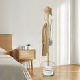 thumbnail image 6 of Coat Rack Hat Bag Stand Tree Clothes Hanger Holder 6 Hooks Organizer with Wheels, 6 of 7