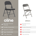 thumbnail image 2 of Oline Vinyl Folding Chairs, Padded Vinyl Cushion Chairs with Durable Metal Frame, Indoor Outdoor Stackable Foldable Guest Chairs for Office Wedding Kitchen Dining, 300lb Capacity (Black, 1 Pack), 2 of 9