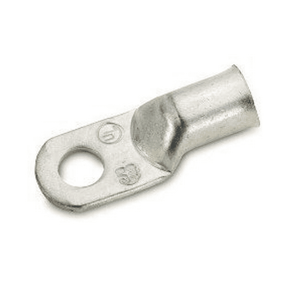 Crimp Supply 1/0 AWG Tinned Seamless Marine Lugs, 1/2" Post, 50 Pack