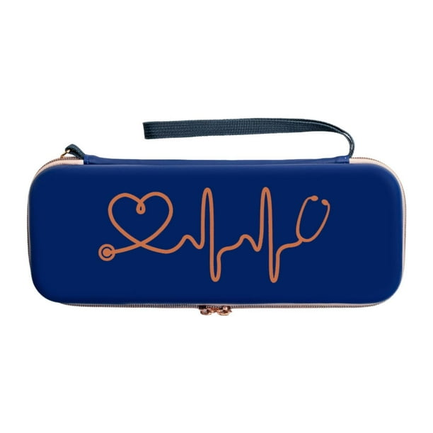Caja de almacenamiento para estetoscopios, caja de herramientas de enfermería, organización de accesorios para el soporte. Azul