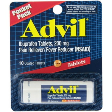 Advil 200 mg Tablets Pocket Pack 10 ea (Pack of 2)