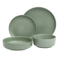 thumbnail image 5 of Gibson Elite Pasco 16 Piece (Service for 4) Plates and Bowls Double Bowl Reactive Glaze Dishes Stoneware Ceramic Dinnerware Set - Green, 5 of 12