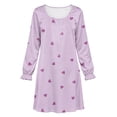 thumbnail image 5 of Auroural Girl'S Round Neck Long Sleeves Dress Homewear Sleeping Dress Kids, 5 of 9