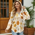 thumbnail image 3 of DISNIMO Floral Printed Hoodies for Women Trendy Sweatshirts Long Sleeve Tunics Top Waffle Hoodies for Fall Winter, S, 3 of 7