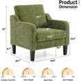 thumbnail image 3 of Matladin Chenille Fabric Accent Chair with Scooped Arms, Mid Century Modern Upholstered Armchair, Single Sofa for Living Room, Apartment, Office, 3 of 8
