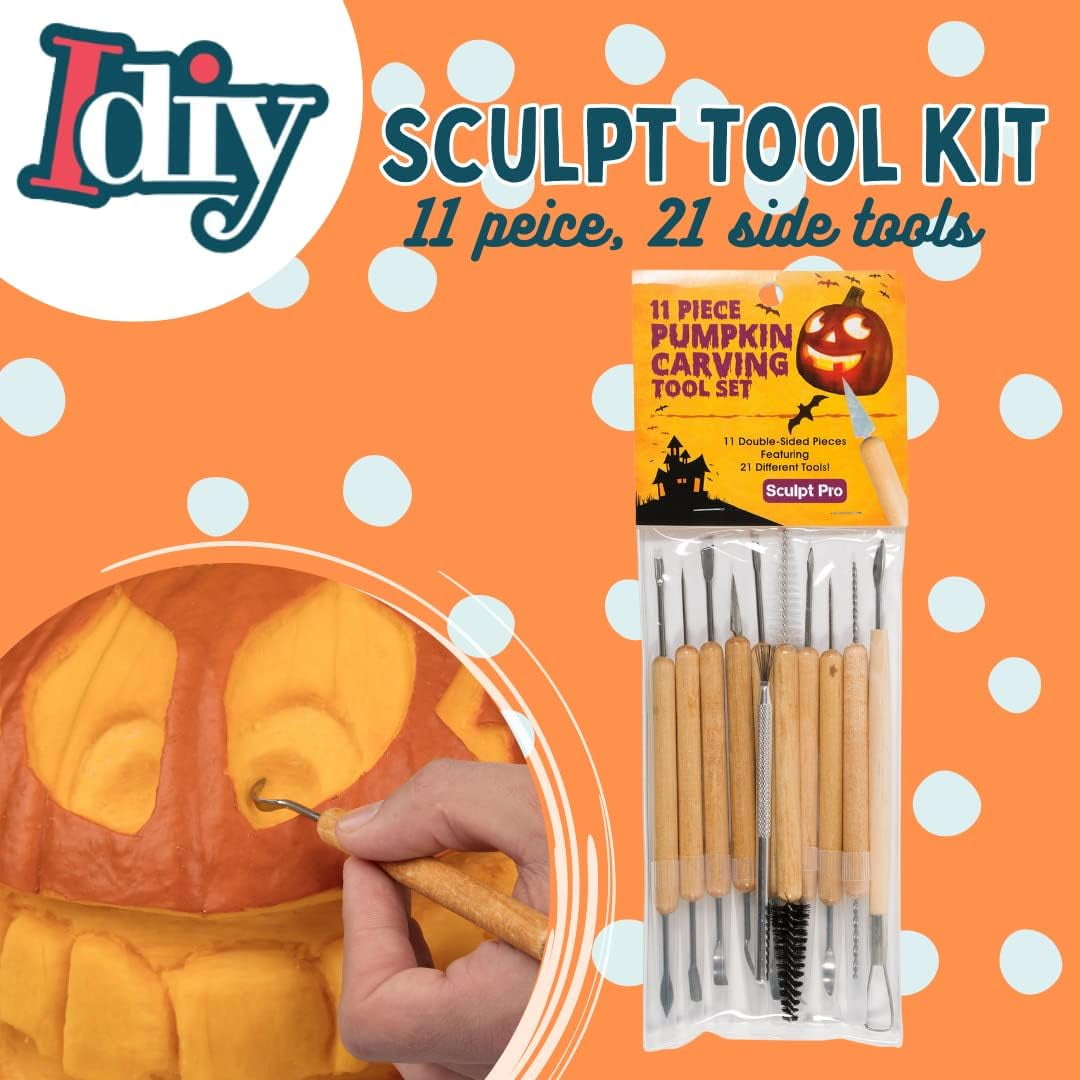 21-Piece Professional Pumpkin Carving Kit - Double Sided Utensils