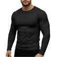 thumbnail image 2 of Domuza Mens Long Sleeve Crew Neck Tee Shirts Casual Cotton T-Shirts Tops Plain Tshirts for Men Trendy Work Shirt Top Black M, 2 of 7