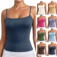 thumbnail image 7 of BdTemWBs Cami Tank Tops for Women Spaghetti Strap 2025 Summer Casual Sleeveless Scoop Neck Camisole Juniors Basic Solid Tops Vacation Outfits, Beige 2, Small, 7 of 7