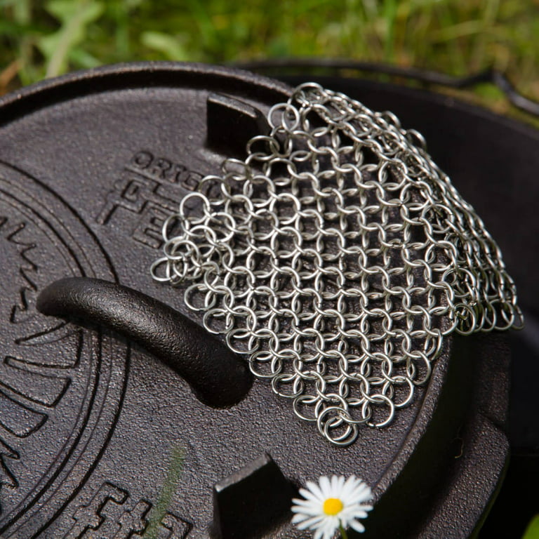 Cast Iron Cleaner Chainmail Scrubber, Chain Mail Scrubber with