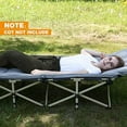thumbnail image 3 of REDCAMP Cot Pads for Camping, Soft Comfortable Cotton Sleeping Cot Mattress Pad 75"x29", Grey/Blue, 3 of 7